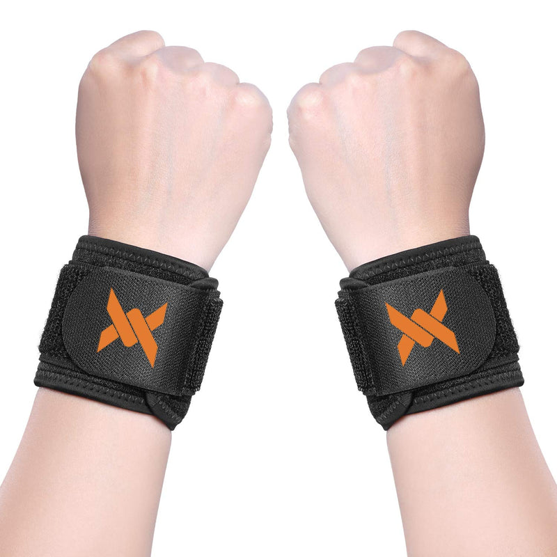 Thx4COPPER 2 PCS Compression Wrist Brace Strap, Adjustable Wrist Support Splint for Pain Relief & Promotes Healing, Tendonitis, Arthritis & Carpal Tunnel Relief, Working Out Sport - Unisex Black - NewNest Australia