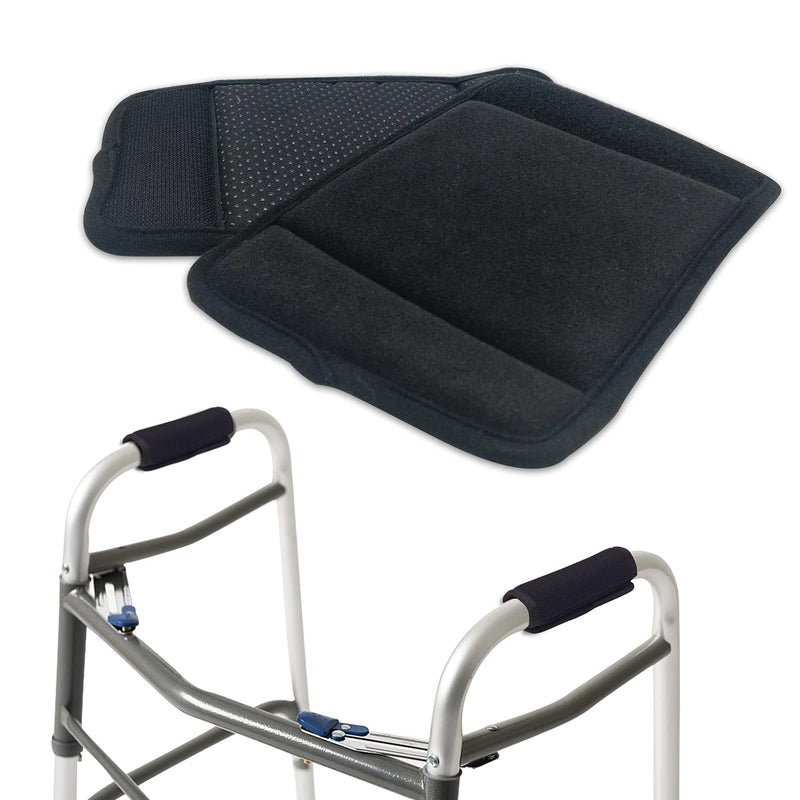 Padded Walker Hand Grips (2 Pack), Soft Comfortable Cushion Rollator Handle Covers Walker Grip Pads for Walker Rollator Crutch Wheelchair Luggage, Non-Slip Breathable Mobility Accessory, Black - NewNest Australia
