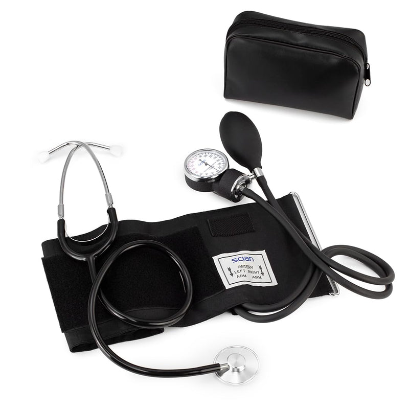 Scian Manual Arm Blood Pressure Cuff with Stethoscope, Aneroid Sphygmomanometer Medical Supplies with Carrying Bag for Nurse Doctor Senior Adult - NewNest Australia