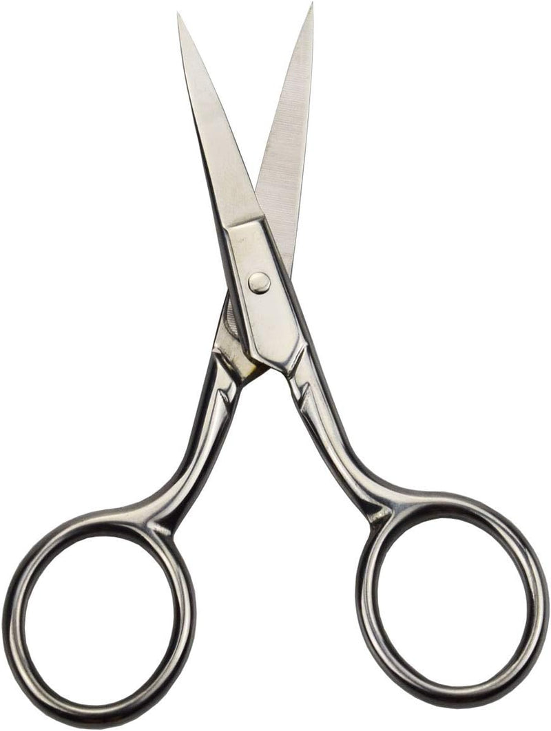 Professional Small Ear Nose Hair Scissors, Curved and Safety Sharp Tip Grooming Trimming Beauty Shears for Nail, Facial, Mustache, Eyebrows and Eyelashes 1 Pack