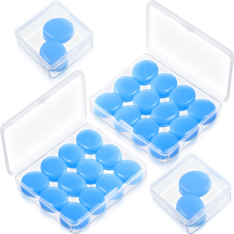 14 Pairs Silicone Ear Plugs for Sleeping Soft Reusable Moldable Silicone Earplugs Gel Ear Plugs Noise Cancelling Earplugs with Case for Swimming, Snoring, Concert, Airplane (Blue) Blue - NewNest Australia
