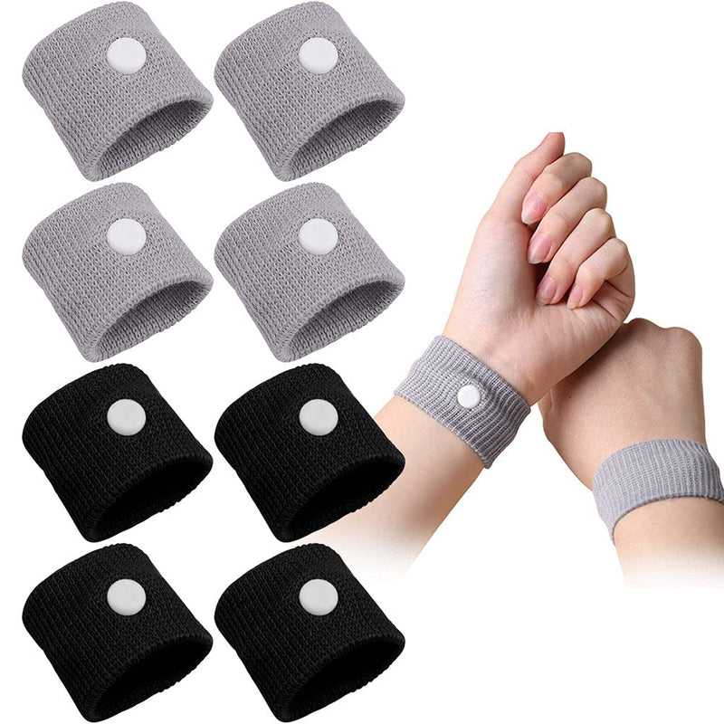 4 Pairs Motion Sickness Relief Wristbands, Black &Grey Motion Anti Nausea Travel Sickness Wrist Bands Adults Children with Acupressure for Sea Car Flying Pregnancy - NewNest Australia