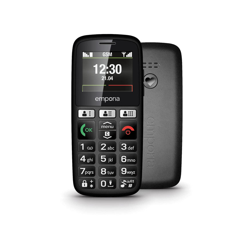 Emporia emporiaHAPPY E30 2G Bar Phone for the Elderly, large 1.8" colour screen, large well spaced buttons, SOS emergency button, Charging cradle included - (Official UK And Ireland Version) - Black - NewNest Australia