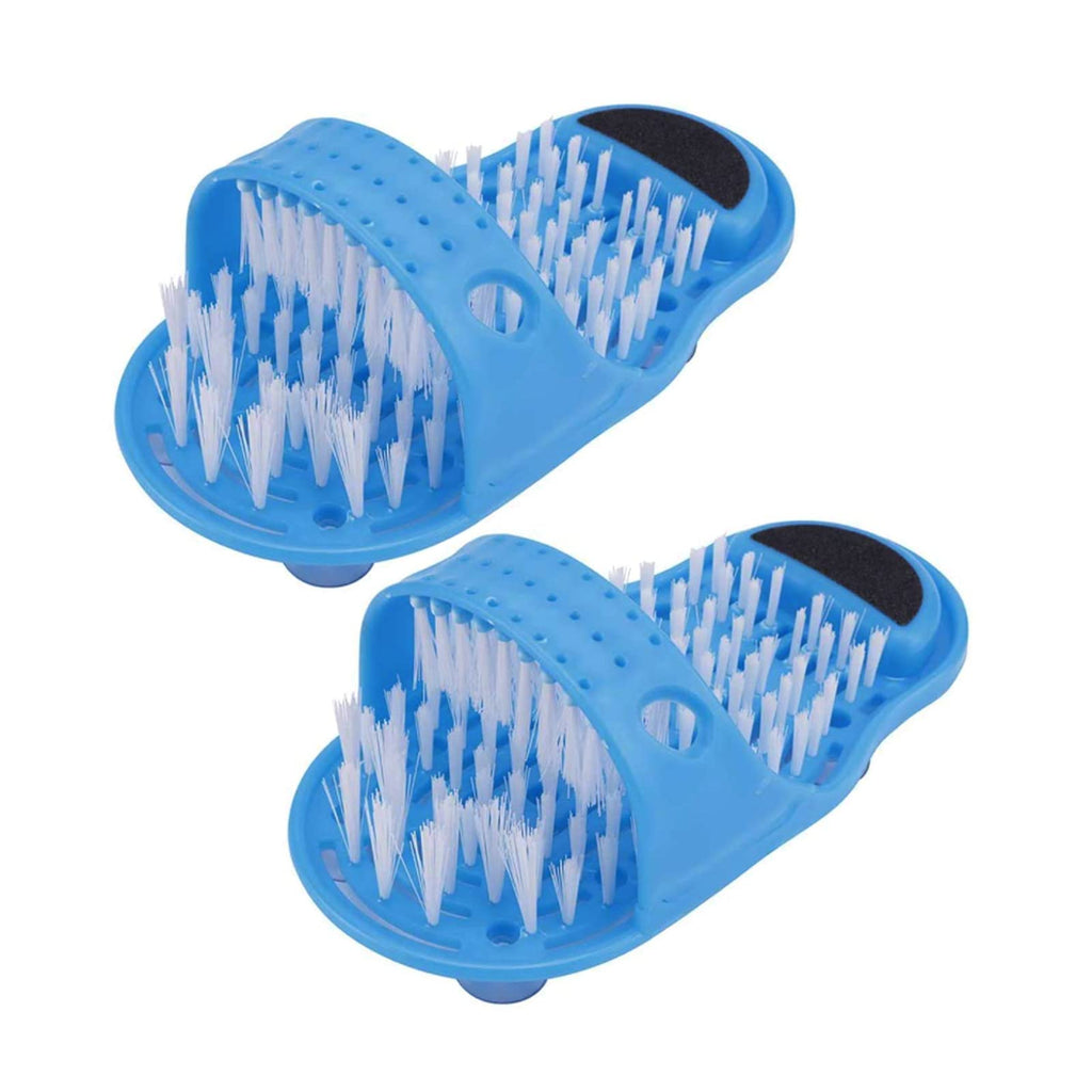 Bathroom Foot Cleaner,Tianher 2 Pcs Shower Foot Brush Cleaner Massager Slippers Scrubber Bathroom Washing Legs Sandal with Suction Cups Promotes Circulation Washer Bath Shoes for Feet Pumice Stone - NewNest Australia