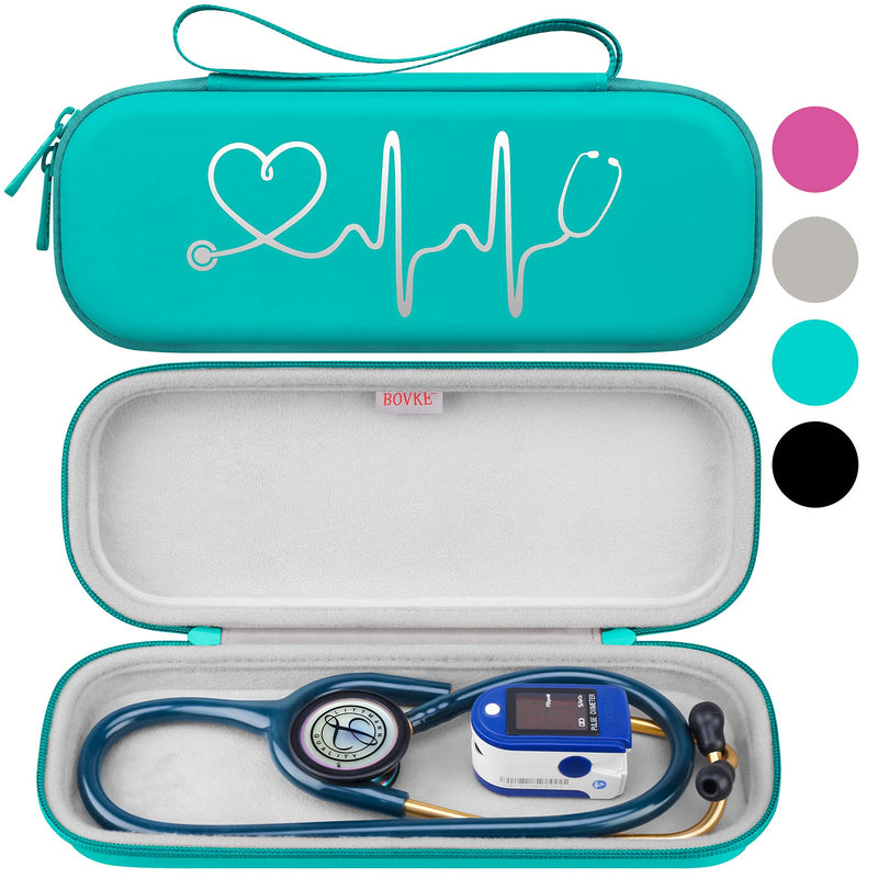 BOVKE Stethoscope Case, Lightweight Slim Stethoscope Holder for 3M Littmann Classic III, Lightweight II S.E, Littmann Cardiology IV, MDF Acoustica Deluxe Stethoscopes, Emerald - NewNest Australia