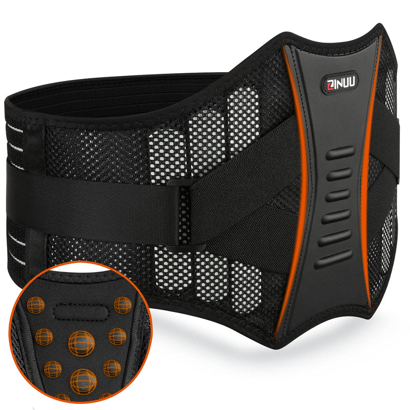 ZINUU Lower Back Support Belt, Back Support Brace with 6 Support Plates, Adjustable Breathable Lumbar Support Brace Back Pain Relief Waist Belt for Men Women Father Gifts(Universal, Waist 70-130cm) - NewNest Australia
