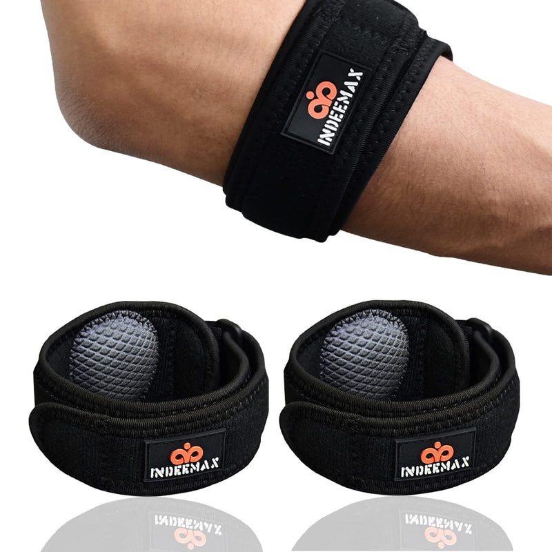INDEEMAX Tennis Elbow Brace 2 Pack, Adjustable Forearm Straps Support Band, with Compression Pad for Women and Men Tennis & Golfer's Elbow Tendonitis Bursitis Pain Relief, Fits 7-16 Inches One Size - NewNest Australia