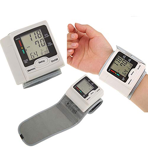 Eurobuy Wrist Blood Pressure Monitor Automatic High Blood Pressure Monitors Large Display Accurate Cuff BP Machine Arm Blood Pressure Monitor for Home Use & Pulse Rate Monitoring Meter, 90 Memory Set - NewNest Australia