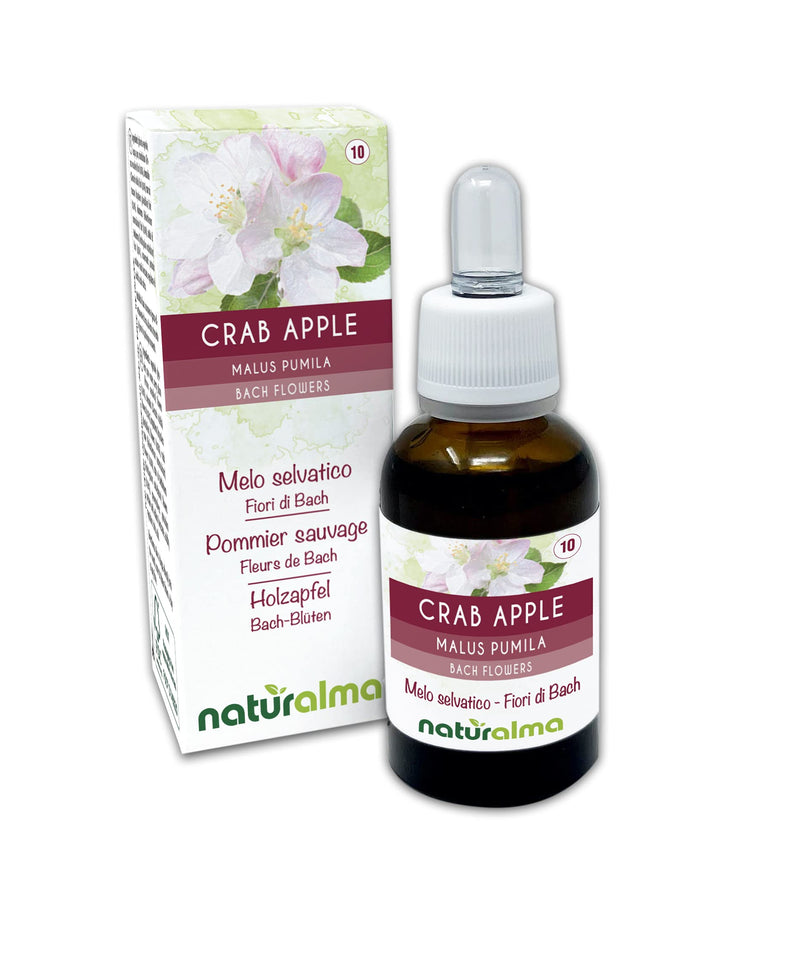 Crab Apple (Malus pumila) Naturalma Bach Flowers | No. 10 | Drops 30 ml | Alcohol-Free Liquid Extract | Flower essences | Vegan and Without Alcohol - NewNest Australia