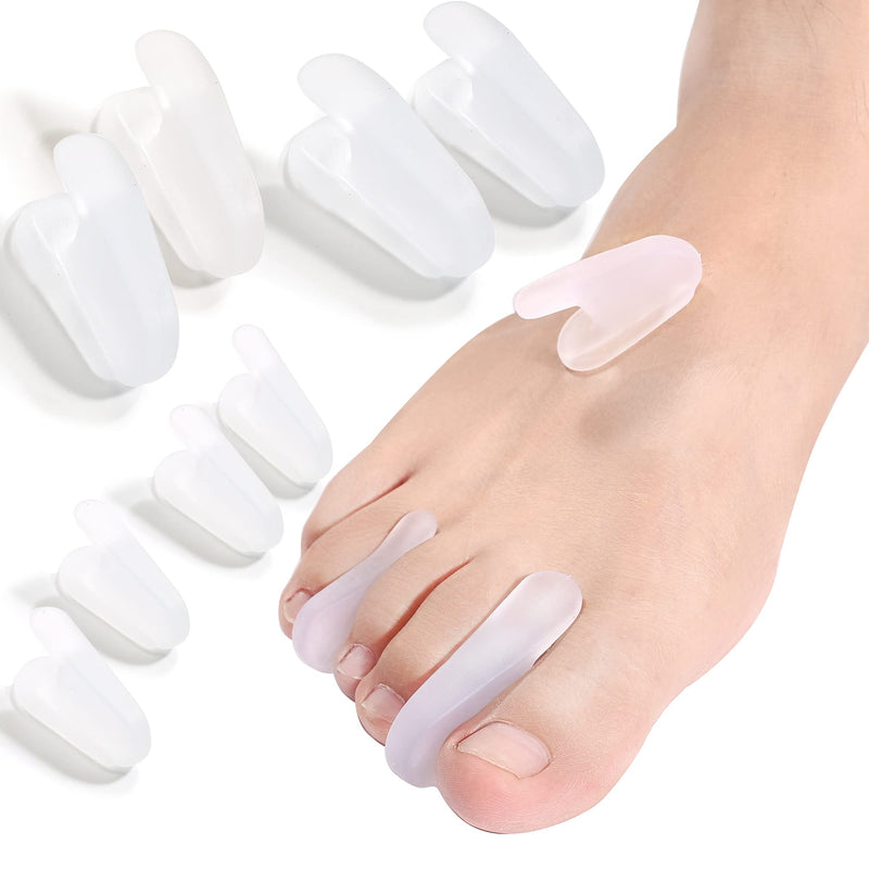 DYKOOK Flared Gel Toe Separators 8 Pieces Big Small Toe Spacers Toe Straighteners for Overlapping Toes and Temporary Bunion Corrector Gel (4 pcs Large + 4 pcs Small) - NewNest Australia