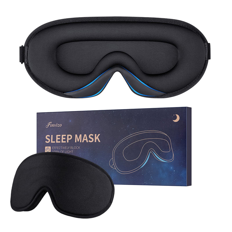 Sleep Eye Mask for Women Men- Silk Soft Foam Comfortable Sleeping Mask, Eye Cover Blindfold at Night Block Out Light Eye Shade Cover for Travel Yoga Nap, Black - NewNest Australia