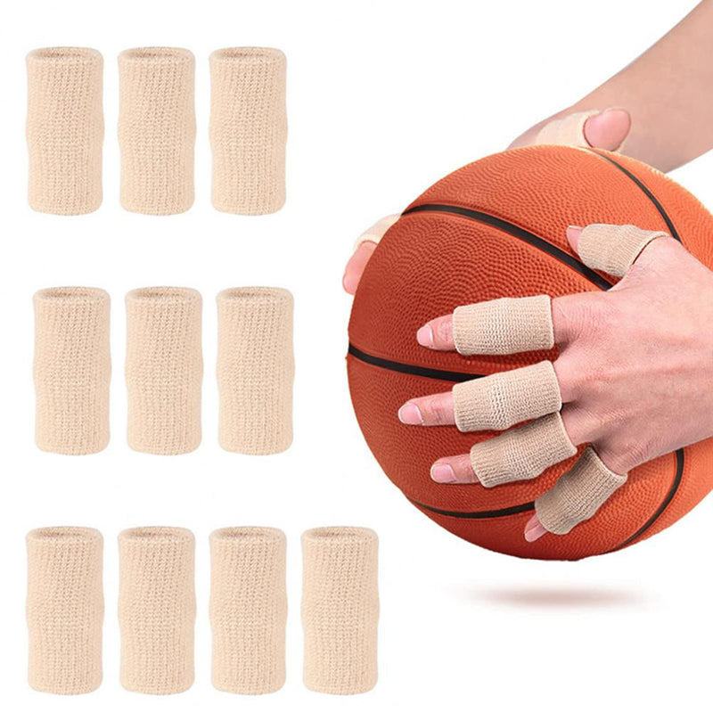 Finger Sleeves, Thumb Splint Brace Elastic Finger Support Brace Protector Tape Breathable for Pain Relief Arthritis Trigger Basketball Baseball Compression Protector (Nude) Nude - NewNest Australia