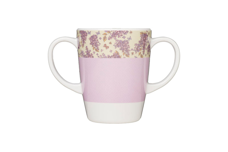 Rosa Lifestyle Lilac Two Handled Melamine Mug, 126g Weight and 400ml/ 14oz Capacity, Daily Living Mobility aid for Dementia, weak Grip, Tremors - NewNest Australia
