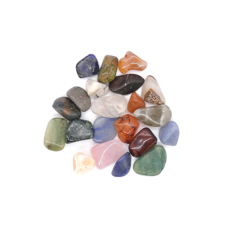 Polished Tumblestone Gemstones, Pocket Reiki, Chakra, Mineral Rocks, 100g Pack (18 to 21 Stones) Size: Medium Mix 15mm to 25mm Mixed Stones Medium Mix 15mm - 25mm - NewNest Australia