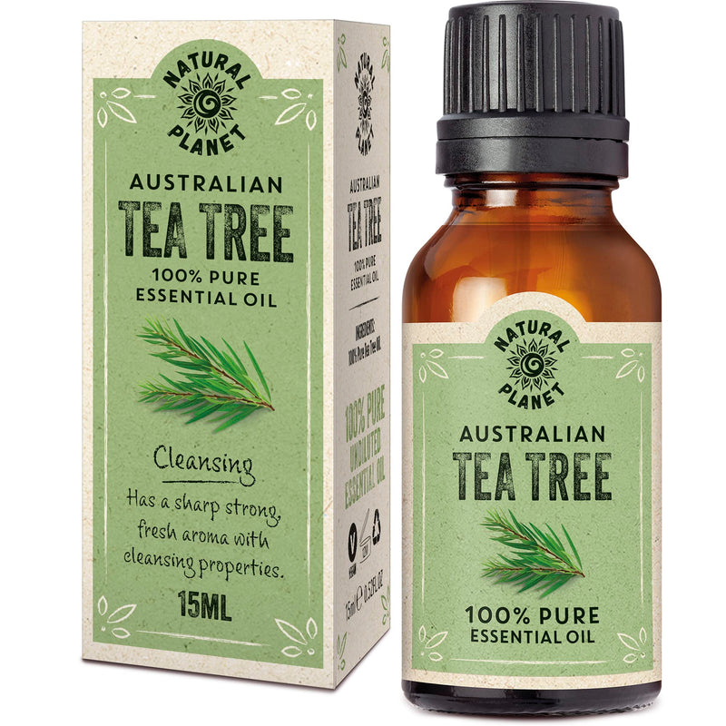 Natural Planet Australian Tea Tree Essential Oil 15ML Size Natural 100% Pure & Undiluted Skin, Therapeutic Grade, Hair, Face & Nails Therapeutic Cruelty Free - NewNest Australia