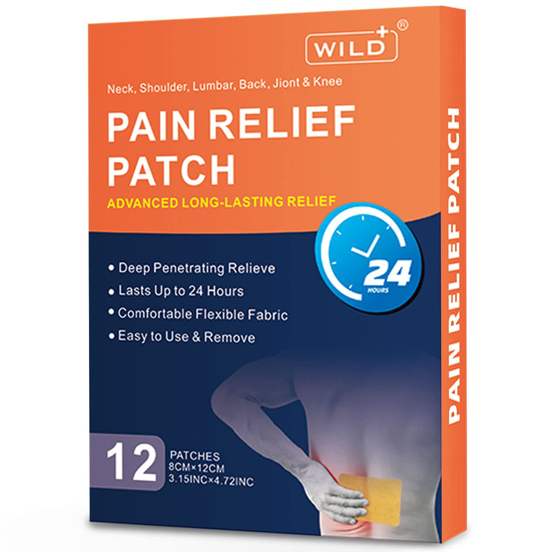 WILD+ Pain Relief Patch, 12PCS Joint Heat Patches Max Strength Promote Blood Circulation, Back Arthritis Pain Relief Plaster Heat Pads Pain Relieving for Neck/ Shoulder/ Knee/ Muscles Pain - NewNest Australia