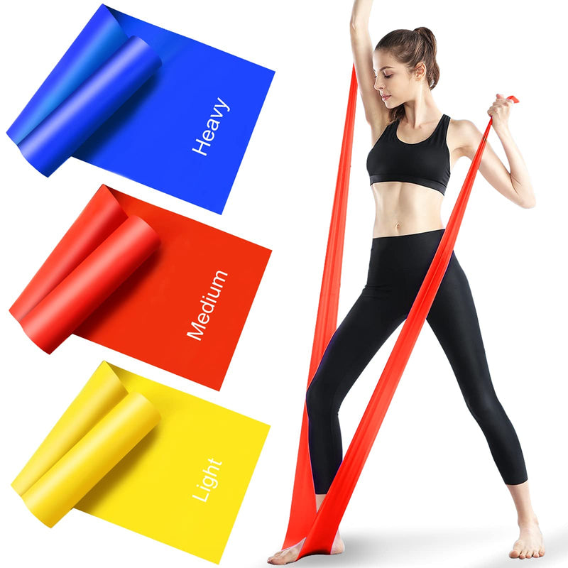Resistance Bands Set, [Set of 3] 1.5M/4.9ft Skin-Friendly Exercise Bands with 3 Resistance Levels,Workout Resistance Bands Set for Women Men,Ideal for Strength Training,Yoga,Gym,Pilates,Fitness - NewNest Australia