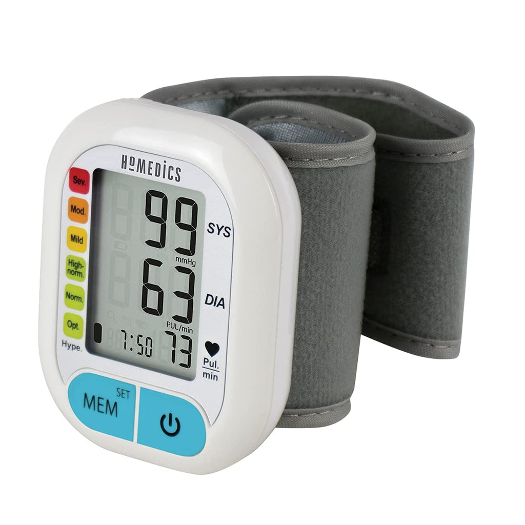 HoMedics Automatic Wrist Blood Pressure Monitor - Compact and Portable, Quick and Easy for a Single User to Measure and Store up to 60 Blood Pressure Measurements - NewNest Australia