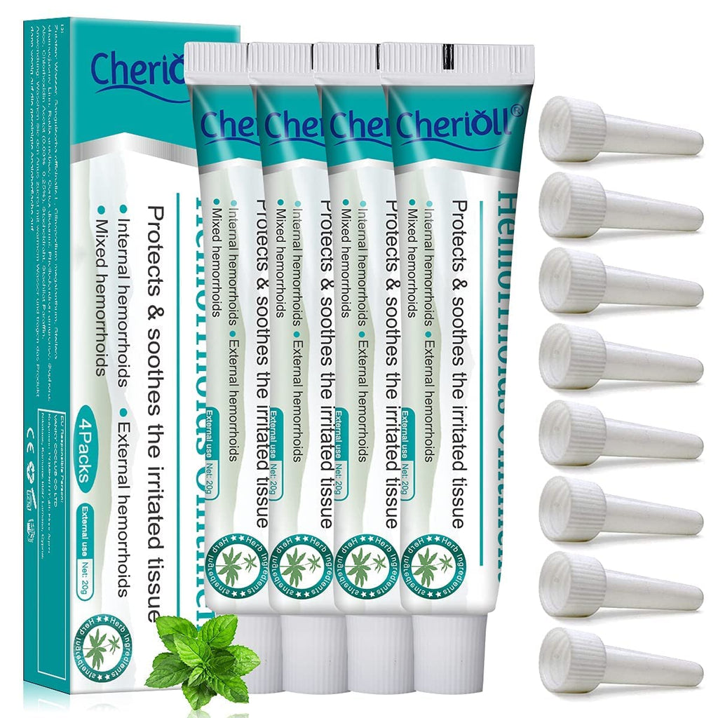 Hemorrhoid Cream, Hemorrhoids Ointment, Hemorrhoid Treatment, for Hemorrhoids Fissures, Natural Fast Pain Relief Cream, Naturally and Safely, 20g*4 (Assistant tub 8Pcs) 12 Piece Set - NewNest Australia