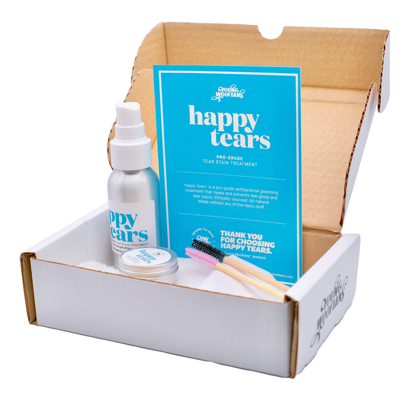 Happy Tears® Starter Kit for Dog Tear Stain Removal - Natural, Safe & Effective Tear Stain Cleaner For White Dogs, Puppies, Bulldogs, Frenchies & More - PawsPlanet Australia