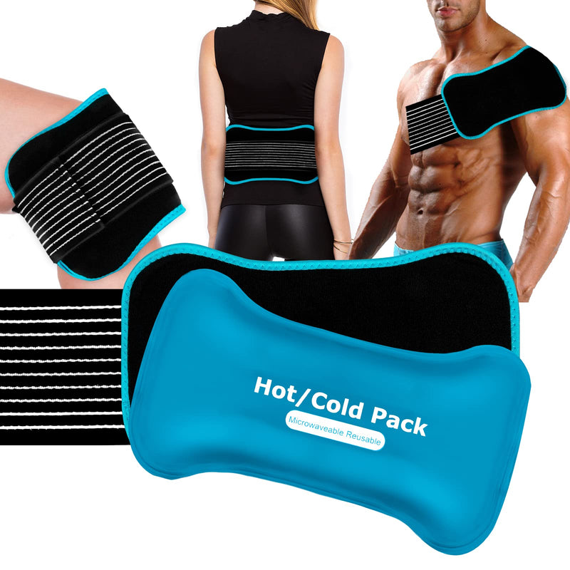Ice Packs for Sports Injuries with Adjustable Wrap,Flexible No Leaked Gel Ice Pad Set for Pain Relief,Reusable Easy to Wear Hot Cold Compress Kit,Comfortable Cool Pack for Knee,Ankle,Hip,Back Pain - NewNest Australia