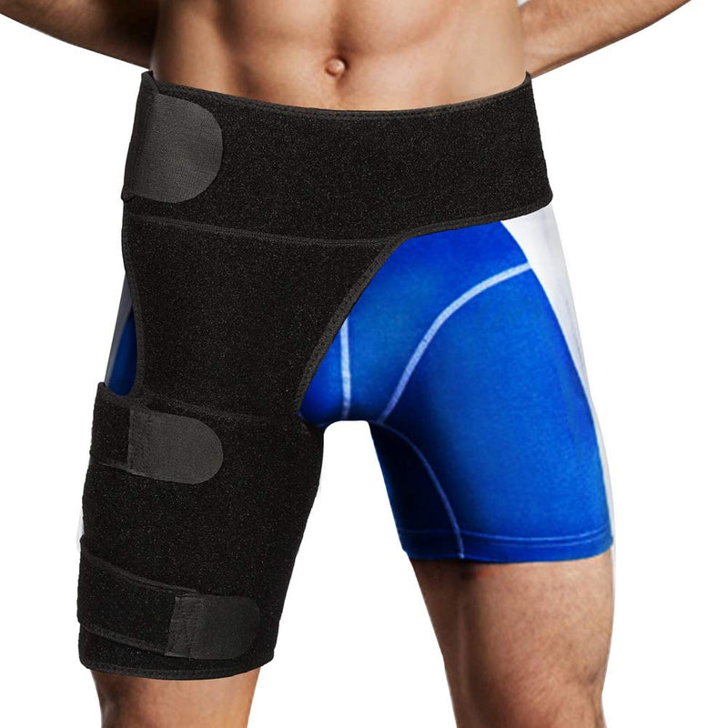 Compression Hip Brace Fits Right & Left Leg, Adjustable Groin Wrap Thigh Support Hamstring Sleeve for Relief Hip Pain Sciatica Arthritis Quad Muscle Strains Sports Protection for Men & Women - NewNest Australia