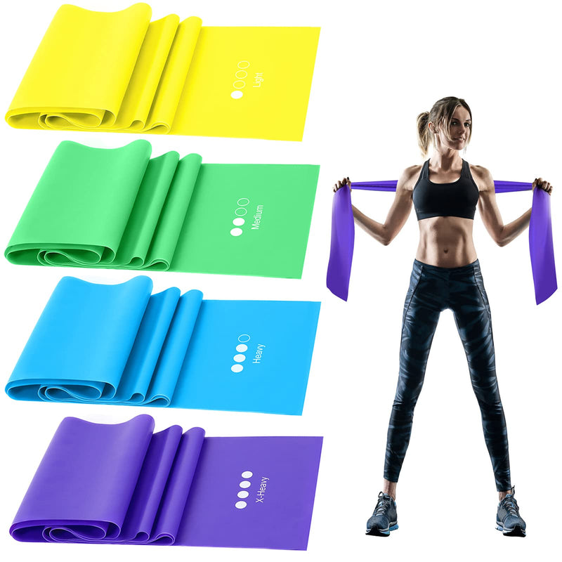 GIEMIT Resistance Bands Set,TPE Elastic Bands with 4 Resistance Levels,Exercise Bands Workout Resistance Bands Set for Recovery，Physical Therapy,Fitness,Yoga,Pilates,Rehab,Strength Training - NewNest Australia