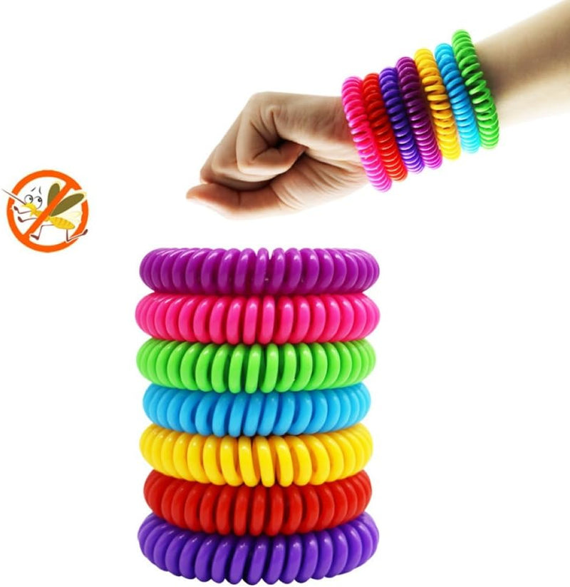 The Mosquito Company, Mosquito Repellent Bracelet,10 Insect Repellent Mosquito Bands, Double Strength, Multi Coil mosi Guards up to 250 Hours of Protection (Multi Colour) Multi Colour