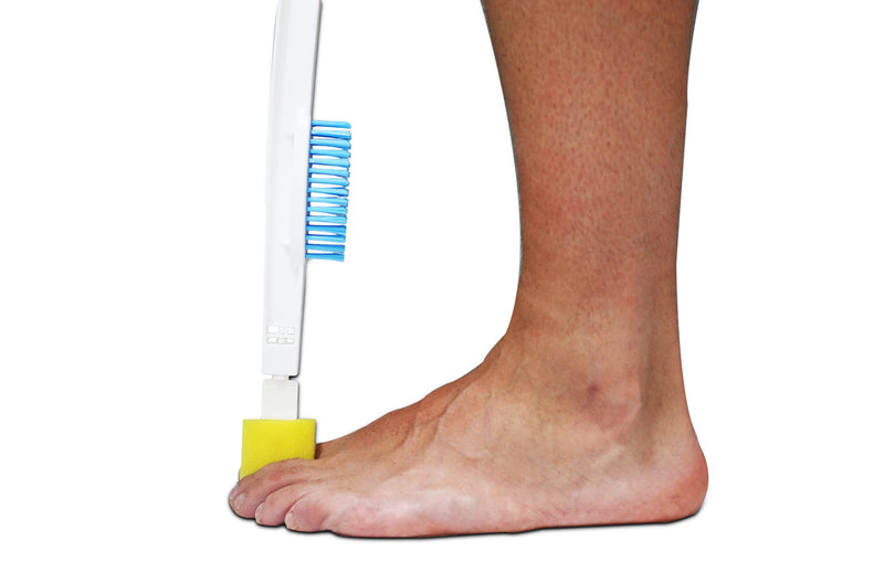 KMINA - Long Handled Foot Brush and Sponge, Foot Cleaner for Shower, Long Reach Toe Washer, Feet Cleaning Brush for Shower, Extra Long Handled Brush to Wash Feet (Includes Spare Parts) - NewNest Australia