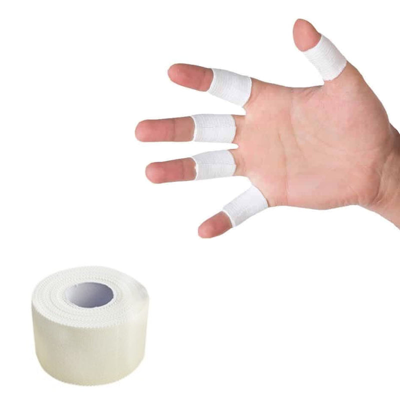 White Zinc Oxide Tape - Self Adherent Cohesive Tape, Healthcare Sports Strapping Tape Rolls - Long Strong Rigid Latex Free Athletic Tape for Boxing, Physio Injury. 1.25cm x 10m (1 Roll) - NewNest Australia