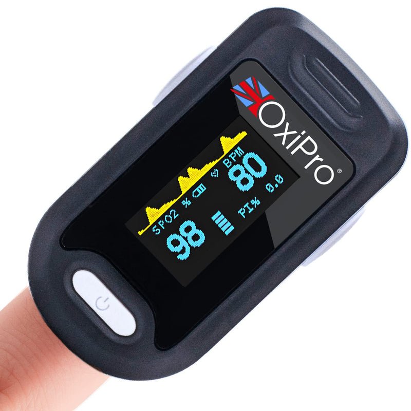 OxiPro 2 - NHS Supplied Pulse Oximeter - CE Approved Blood Oxygen Monitor - Finger Oxygen Saturation Monitor / SATS Monitor SpO2 for Adults and Child - Certified Medical Pulse-Oximeter - NewNest Australia