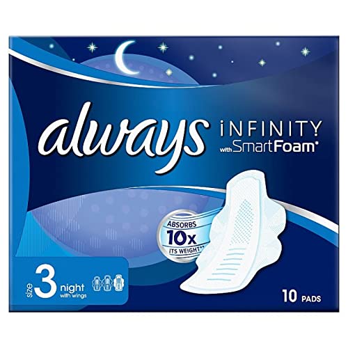 Always Infinity FlexProtect Pads Night (Size 3) Wings, Unscented, 6X 10 Sanitary Towels, Up to Zero Feel, Up to Zero Leaks, Thin and Flexible Protection, Always' Softest Toplayer Size 3 (Pack of 60) - NewNest Australia