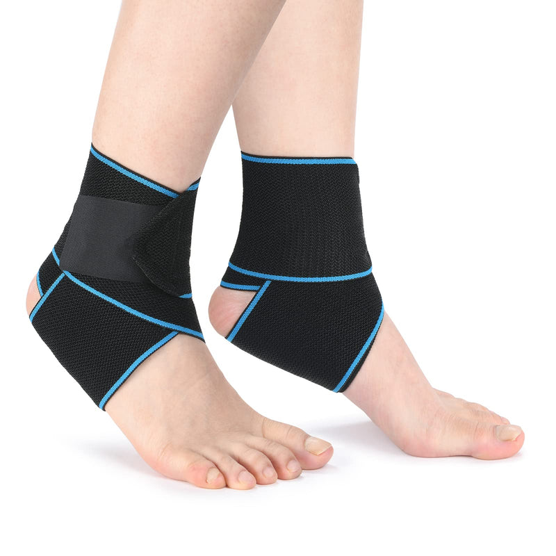 ACWOO Ankle Support Brace, 2 Pack Elastic Adjustable Ankle Brace Wrap Strap, Anti-Slip Breathable Ankle Compression Foot Strap for Sports Protect, Injury Recovery and Pain Relief, One Size Fits All - NewNest Australia