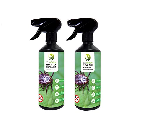 EcoWidow Flea & Tick Repellent Spray  For Home Carpet Clothing and Body Natural Humane Flea Treatment For House Formula With Geranium Essential Oils 2×500ml - PawsPlanet Australia