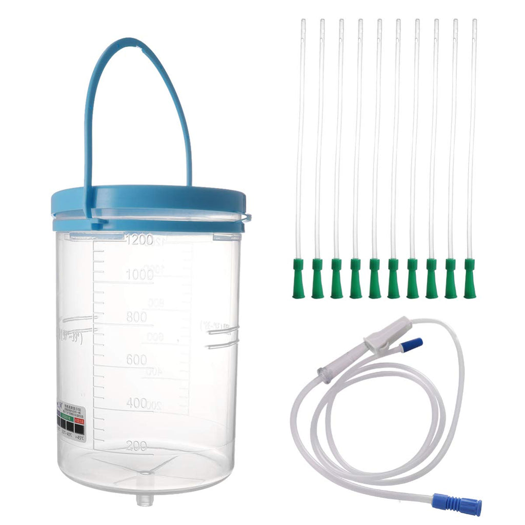 FOMIYES Enema Bucket Kit Reusable with Tube and Connector for Water Colon Coffee Cleansing Body Cleaner Unisex, Blue, 20x12cm (06LR71490S8FI) - NewNest Australia