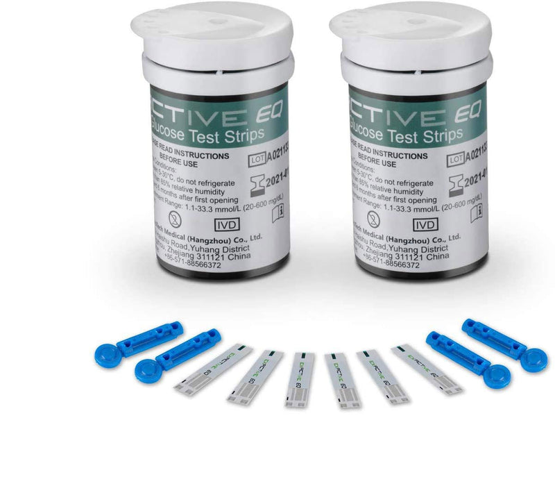 Diabetes Test Strips Blood Glucose Test Strips x 50 & Diabetes Lancets x 50, Blood Glucose Strips, Blood Sugar Test Strips for UK Diabetics in mmol/L (Compatible with Exactive EQ Impulse) - NewNest Australia