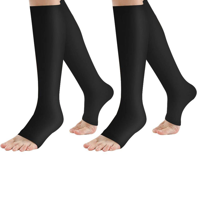 2 Pair Compression Socks Plantar Fasciitis Socks Arch Support Foot Socks Skin Protection High Support Stockings for Men Women (L/XL, Black) L-XL - NewNest Australia