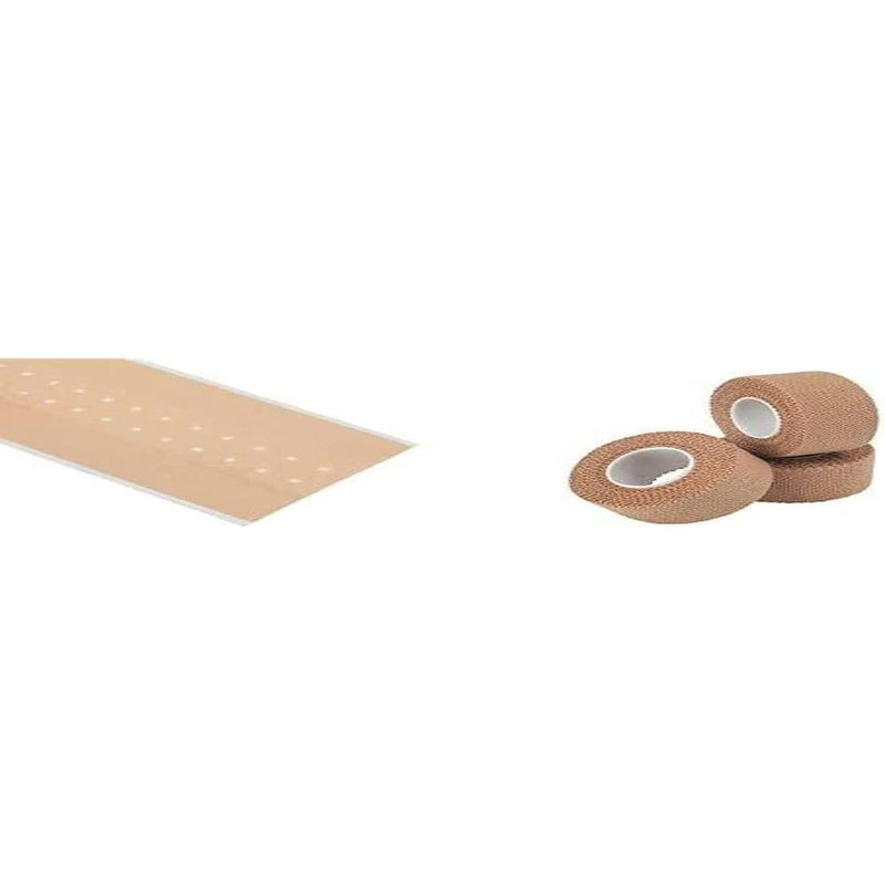 HypaPlast Stretch Fabric Dressing Strip, Medium, 6cm x 3m with HypaBand Tan EAB Tape, Small (2.5cm x 4.5m) - Pack of 3 6 cm (3 Metres) Fabric Dressing Strip + Tape Rolls - NewNest Australia