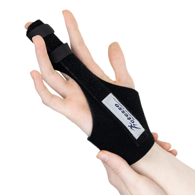 Actesso Enhanced Broken Finger Splint - Support for Trigger, Mallet, Arthritis, RSI (Repetitive Strain Injury), Small Middle Index Ring (One Size, Black) One Size - NewNest Australia