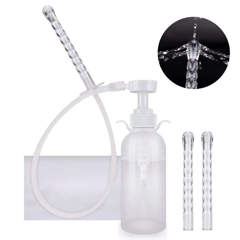 Reusable Vaginal Cleansing System, 300ml Vaginal Cleanser Vaginal Douche for Women, Anal Douche Manual Pressure Enemas for Douche Vagina Cleaning Kit with 3 Nozzle Tips, Suitable for Men and Women - NewNest Australia