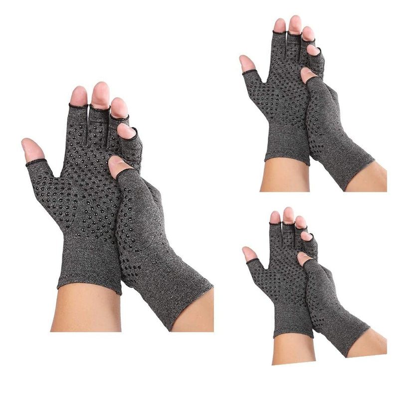 3 Pairs Arthritis Gloves, Pressure Gloves Breathable, Relieve Joint Pain, rheumatoid, arthritis, swelling and tendonitis pain relief, Provide Support and Warmth (With Silicone Dots) (MEDIUM) medium - NewNest Australia