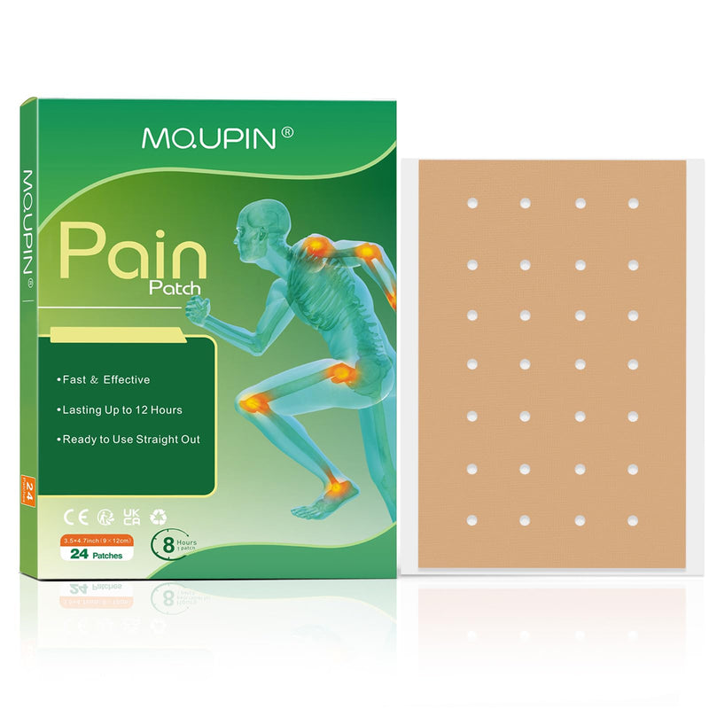 Pain Relief Patches Heat Patches Larger Size 24 PCS, Pain Relief Plaster 12 Hours Long-Lasting Pain Relief for Back Knee Joint Muscle Neck Shoulder Pain, 9 * 12cm Green 24pcs L-24PCS - NewNest Australia