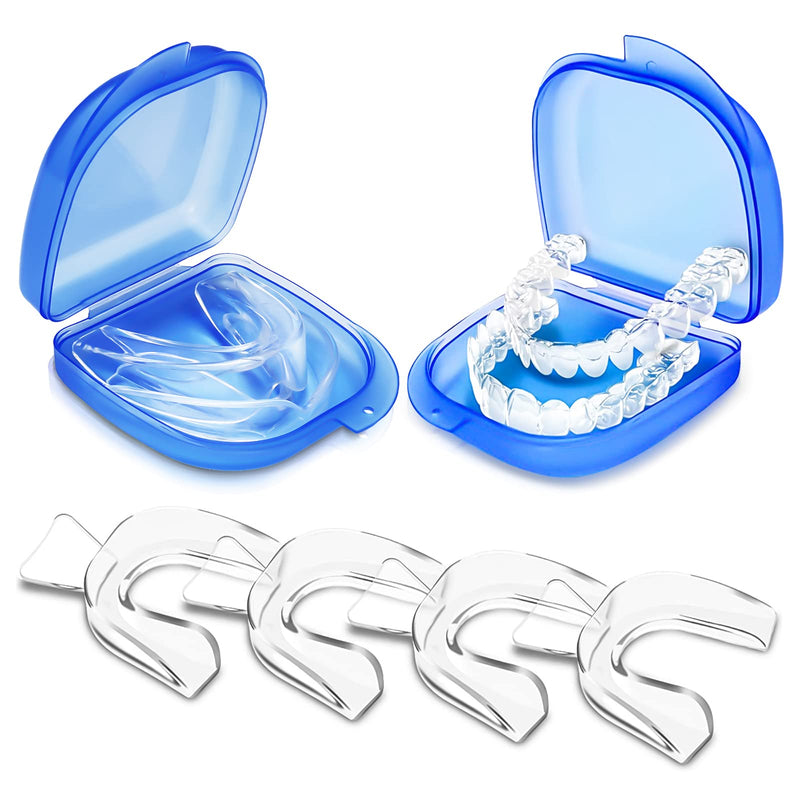 Teeth Guard for Night Grinding, 4 Pack Night Sleep Guard Teeth Grinding, Retainer, Moldable Fit Mouth Guard for Teeth Grinding with Carry Case, Custom Fit Teeth Retainers,Clear - NewNest Australia