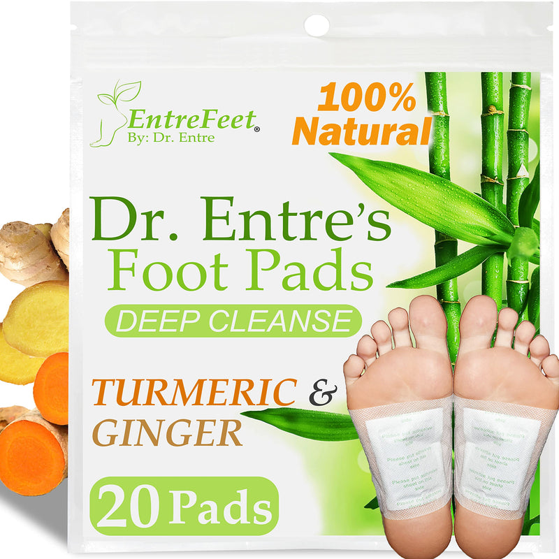 Dr. Entre's Detox Foot Patches: Turmeric & Ginger Detox Foot Pads to Remove Body Toxins, Pain Relief, Sleep Aid | Deep Cleansing Foot Detox Patches, 20 Pack 20 Count (Pack of 1) - NewNest Australia