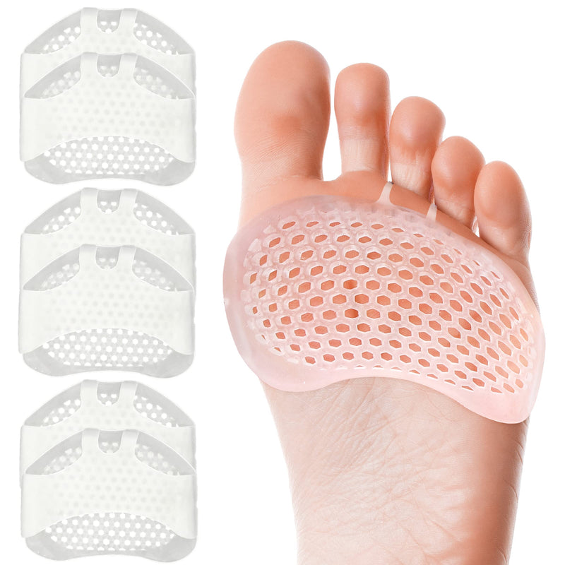 Metatarsal Pads Women Men 6 Pack, Reusable Gel Ball of Foot Cushion for Women High Heels, Foot Pads for Pain Relief for Shoes Pads, Bunion Forefoot Pads, Foot Cushion for Ball of Feet Clear - NewNest Australia