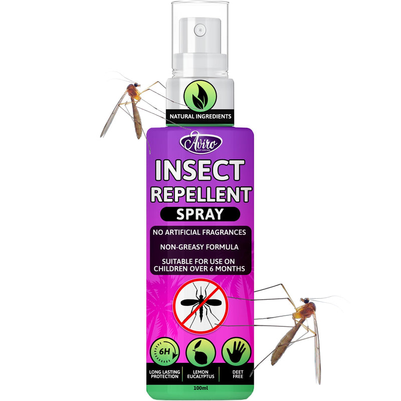 Aviro Mosquito Repellent Spray - Insect Repellent Spray, Bug Repellent Made from Natural Lemon Eucalyptus. No Artificial Fragrance, DEET-Free. Safe for Pregnant Women & Kids. Travel Size 100ml - NewNest Australia