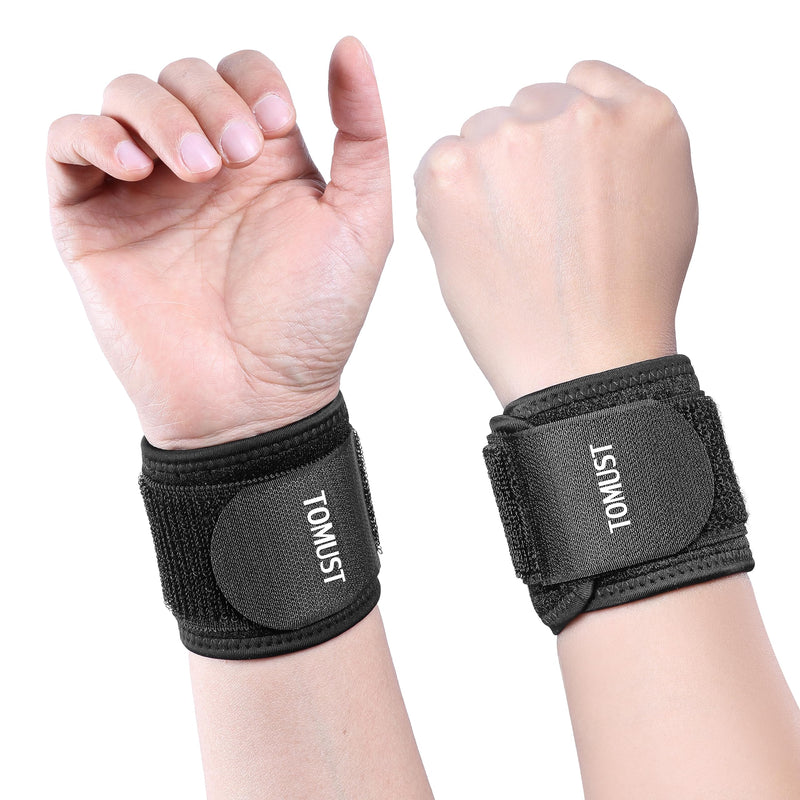 TOMUST 2 PCS Comfortable Wrist Brace, Adjustable Wrist Support, Compression Wrist Strap for Tendonitis, Arthritis, Carpal Tunnel, Sports Injuries, Wrist Pain Relief, Working Out Fitness - Women/Men - NewNest Australia
