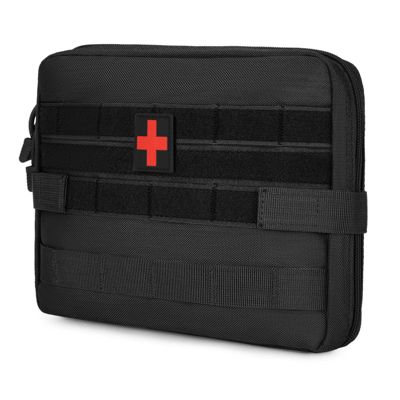 Huntvp Tactical First Aid Kit 1000D Molle Pouch Emergency Survival Gear Bag Backpack Attachment Medical Pocket Tool for Military Camping Outdoor Travel Hiking Camping (Black-L) Black-l - NewNest Australia