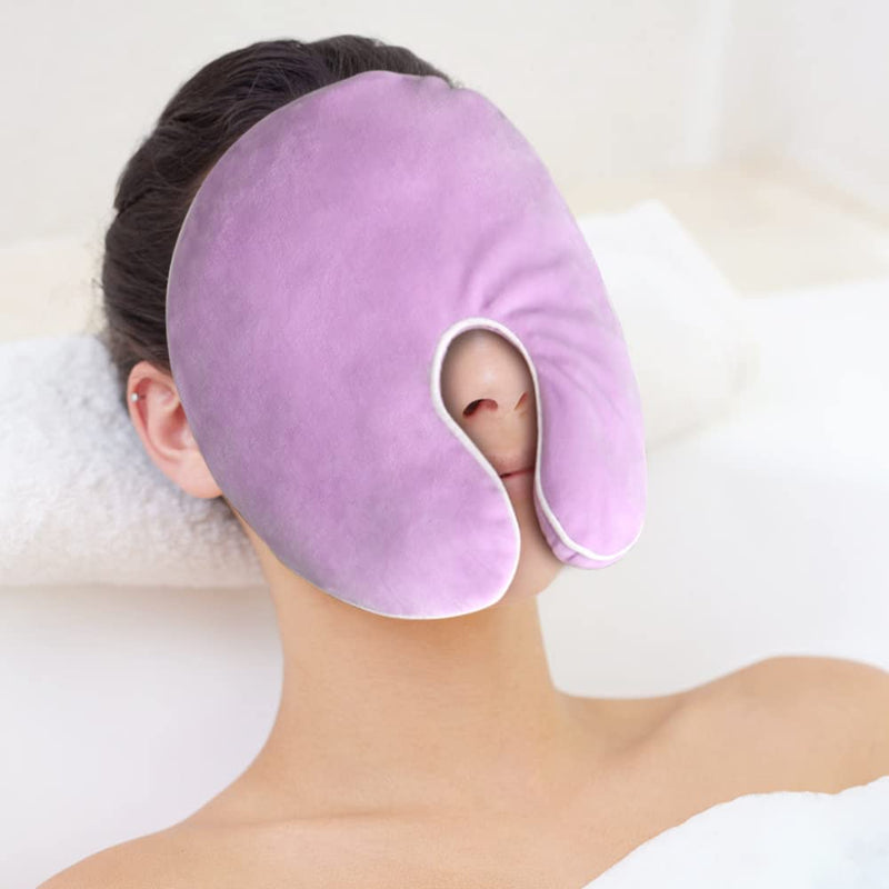 NEWGO Face Heating Mask for Sinus, Microwavable Heating Pad, Warm Cold Compress Sinus Pillow, Natural Reusable Relief for Dry Eyes, Migraines, Headache, Sinus Pressure and Relaxation(Purple) Purple - NewNest Australia