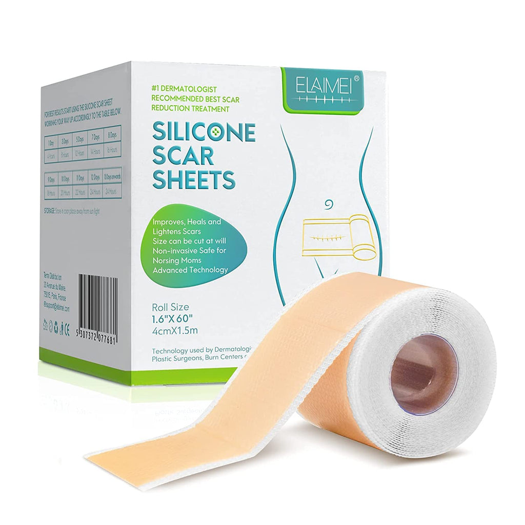 Professional Silicone Scar Sheets, Reusable Scar Sheets,Softens And Repairs Scars,Used For Scars Caused By Injuries, Burns, Acne, Stretch Marks, Washable(1.6” x 60”) - NewNest Australia